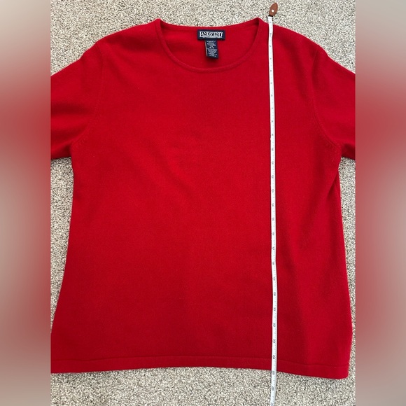 Lands End Sweater 100% Cashmere Vibrant Red Short Sleeve Womens M Preppy Classic - Picture 5 of 8